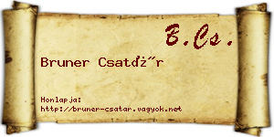 Bruner Csatár névjegykártya